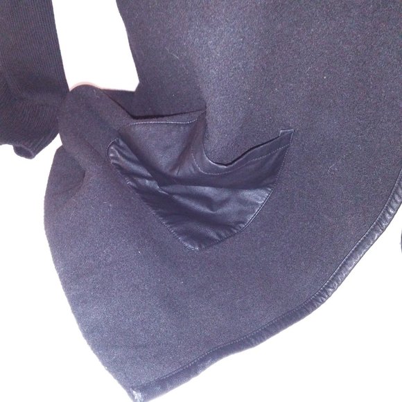 Chicos Sweater Womens Size 2 Medium 12 Black Solid Draped Look Long Sleeve Jacke - Picture 5 of 16